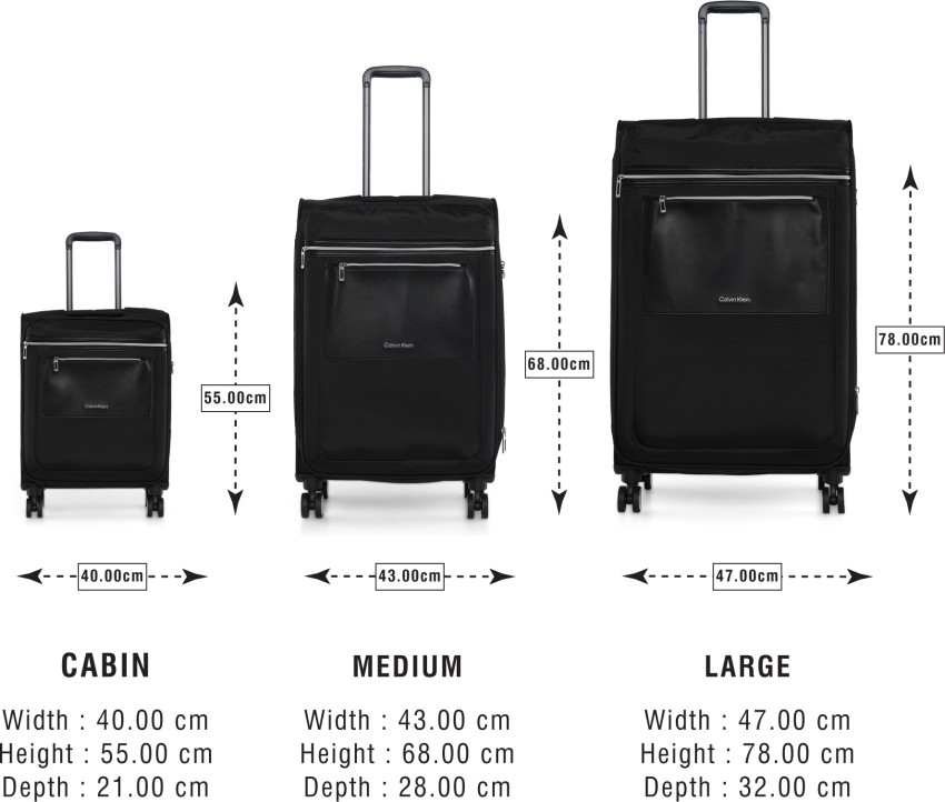 Calvin fashion klein luggage size