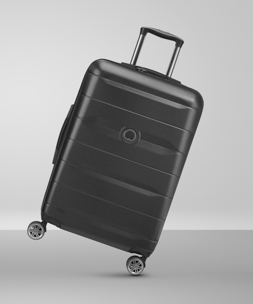 Buy Delsey BRISBAN 75 Cms Large Check-in Polycarbonate Hard Sided 8 Wheels  360 Degree Rotation Suitcase, BLACK at Amazon.in