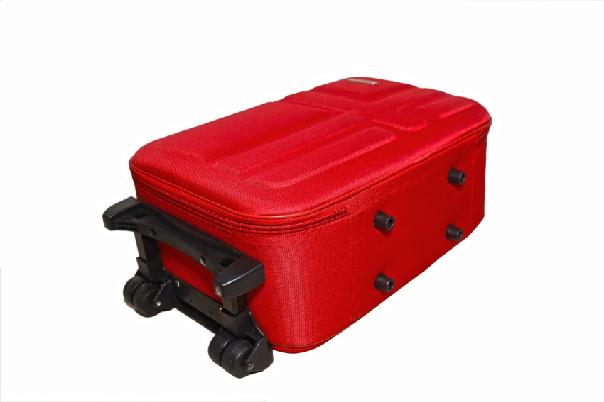 Polyester Red Travel Trolley Bag, Size: 24 Inches