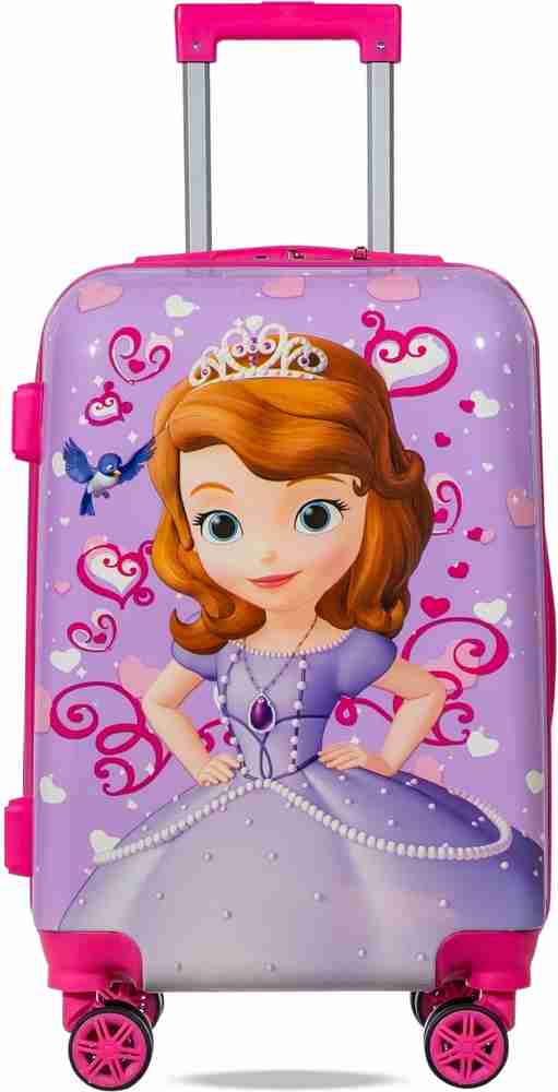 PAUL FASHION Sofia carton print kids trolley bag for girls Cabin Check in Set 4 Wheels 20 inch PINK Price in India Flipkart