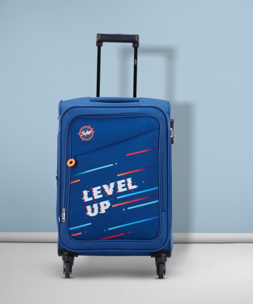 SKYBAGS LEVELUP 4W STR E 58 BLUE Expandable Cabin Suitcase 4 Wheels 23 Inch Blue Price in India Flipkart