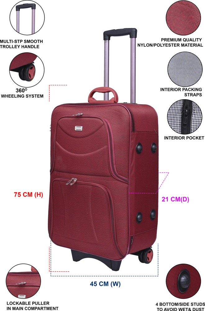 CITY BAG Medium Cabin Luggage bag 61cm Travel bag Trolley bag Two