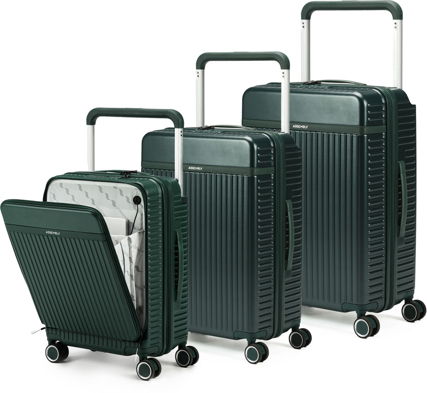 Assembly Small Cabin Trolley Bag Medium Large Check in Suitcase USB Port Cabin Check in Set 8 Wheels 28 inch Green Price in India Flipkart