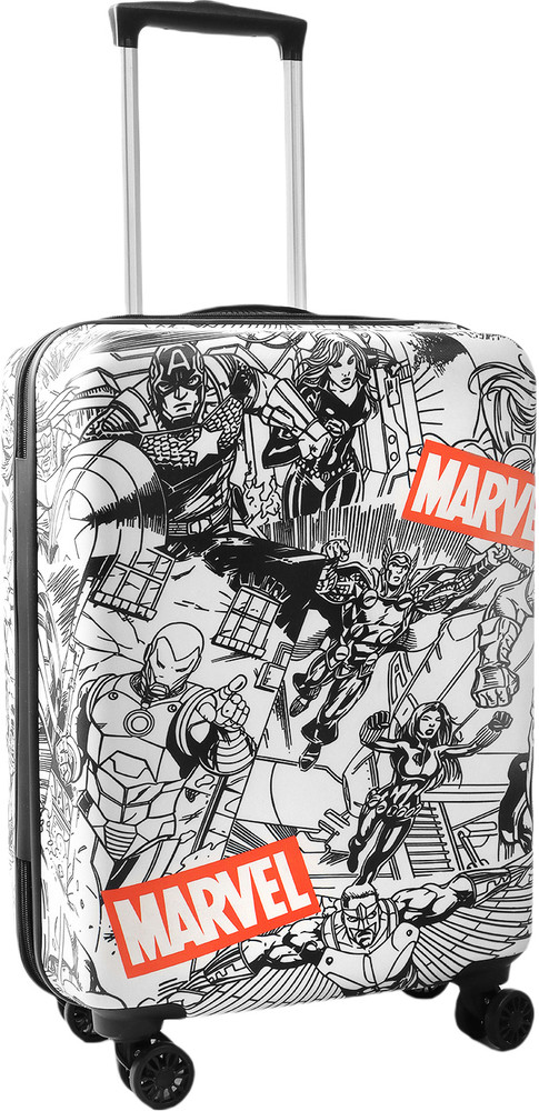 MARVEL Novex Original Avengers Hard Sided Polycarbonate Kids Trolley Bag 18 Cabin Suitcase 4 Wheels 18 inch Black Price in India Flipkart