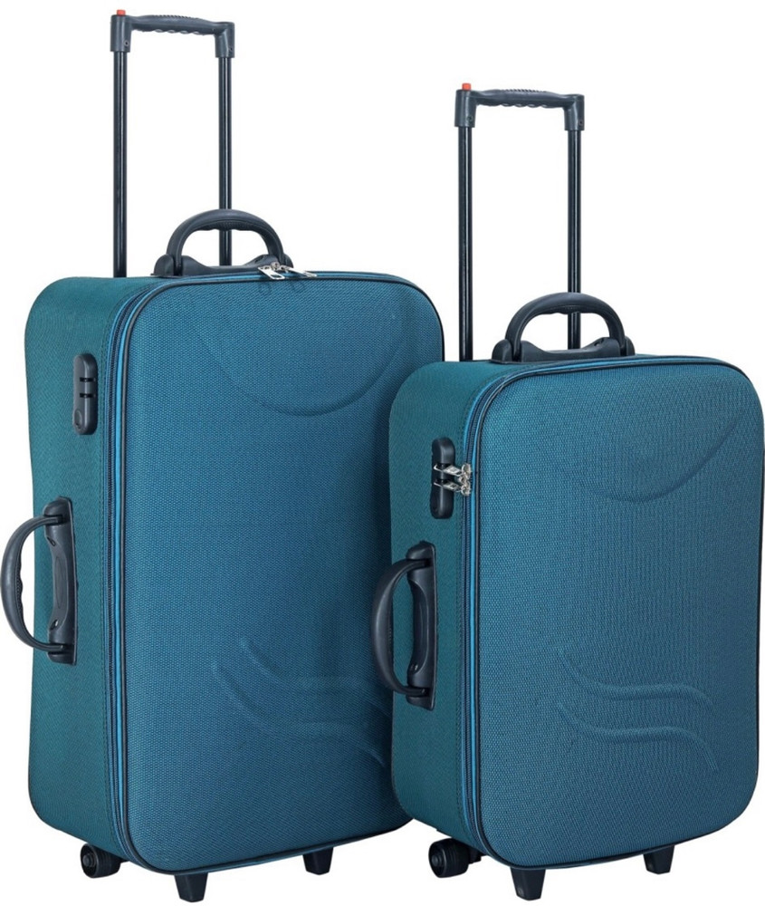 THEELEGANT Supreme Combo Set 24inch 20inch Check in Suitcase 3 Wheels 24 inch TEAL Price in India Flipkart