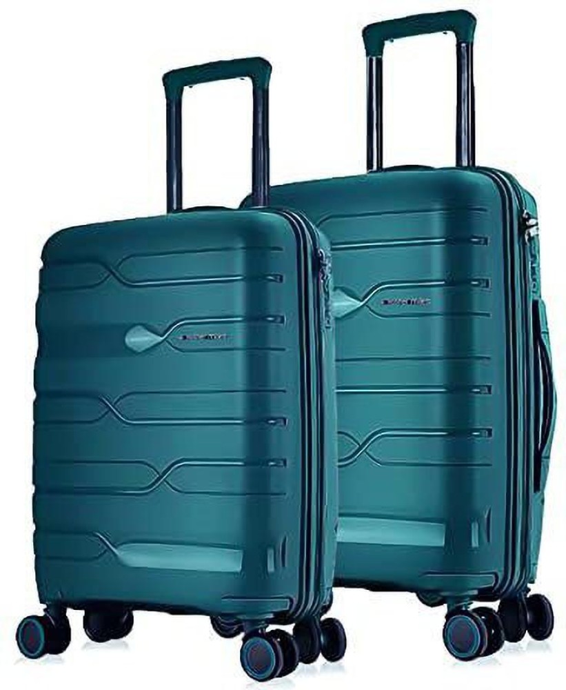 Safari Flo Secure Anti Theft Zipper HardSided Polycarbonate Luggage Set of  2 Trolley Bags 55  65 cm Purple Small  Medium Set of 2  Amazonin  Fashion