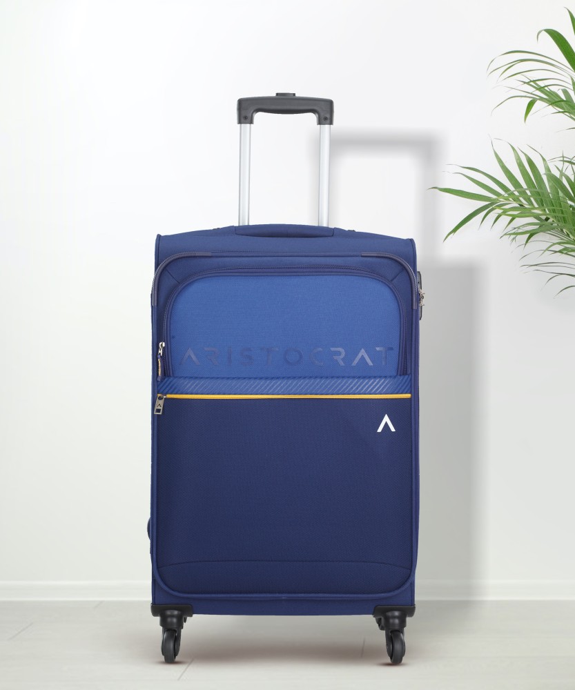 VIP Aristocrat Coral Trolley BagAntiTheft Zip8WTSA Lock Checkin  Suitcase  24 inch Blue  Price in India  Flipkartcom