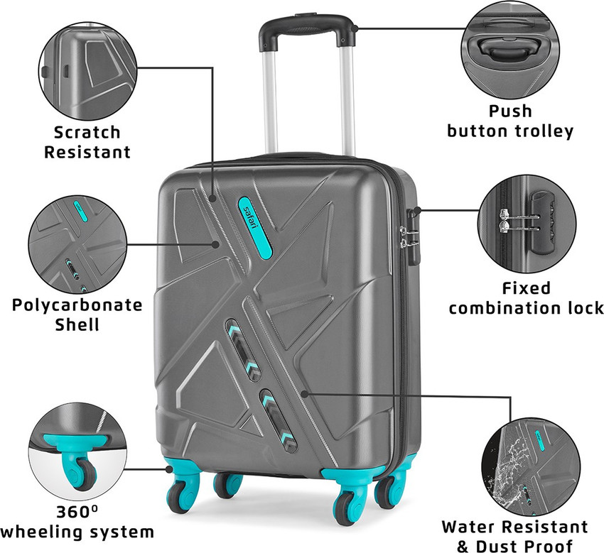 SAFARI AGILE 55 Cabin Suitcase 4 Wheels 22 inch GUN METAL Price in India Flipkart