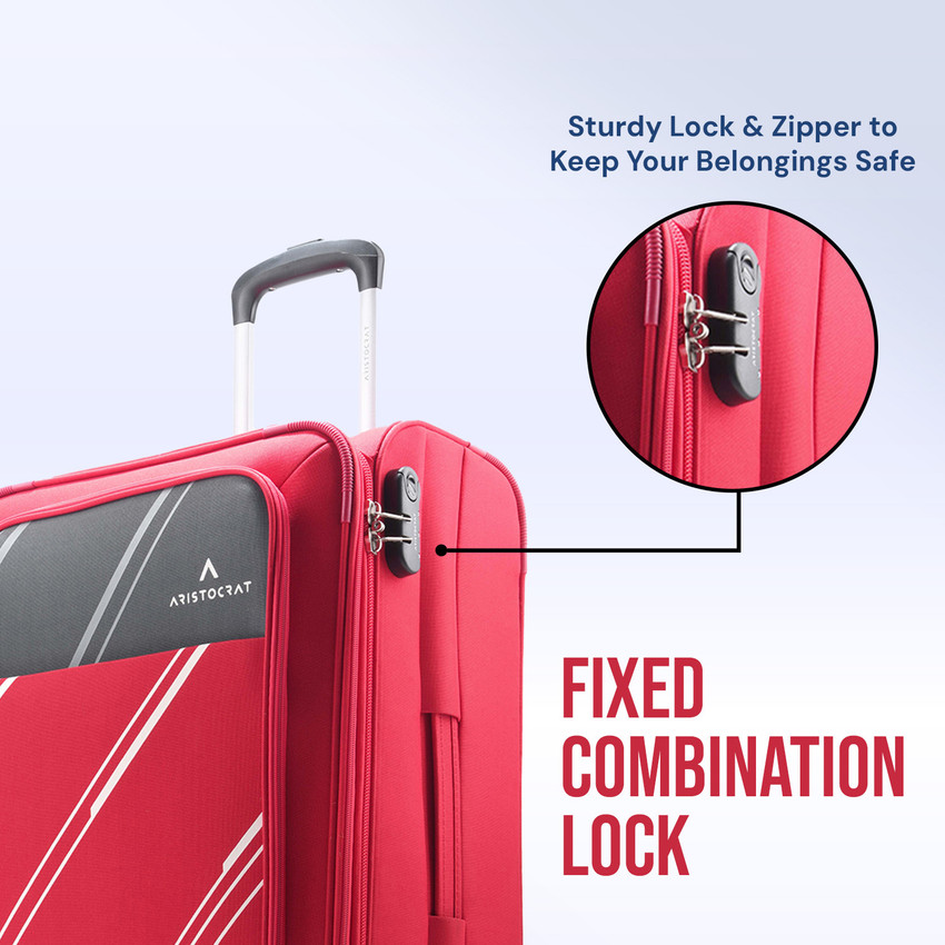 ARISTOCRAT Trigon Hexa Set of 6 3 Trolley Bags 55cm 69cm 79cm 3 Duffles Small 52cm Cabin Check in Set 4 Wheels 40 inch Red Price in India Flipkart