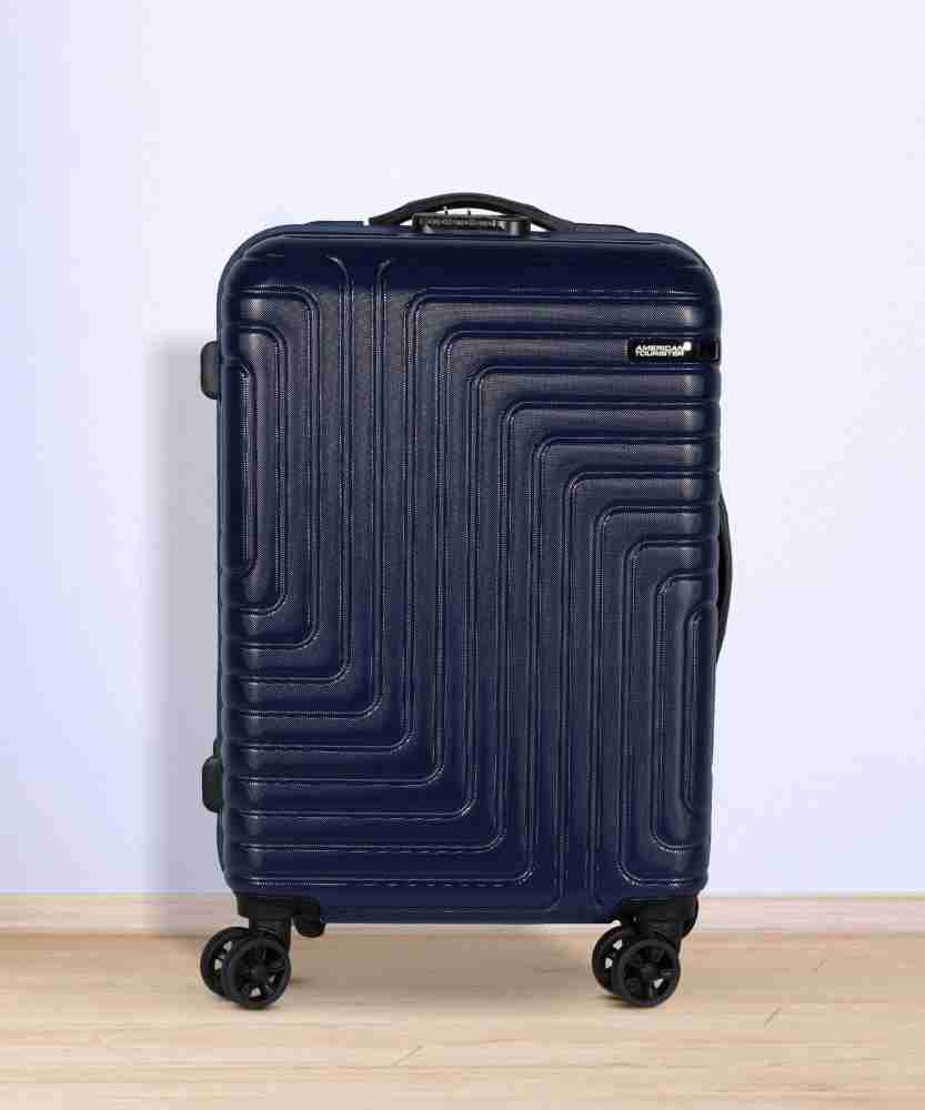 AMERICAN TOURISTER Logan SP Hard Trolley 79cm Blue Check in Suitcase 4 Wheels 34 inch Blue Price in India Flipkart