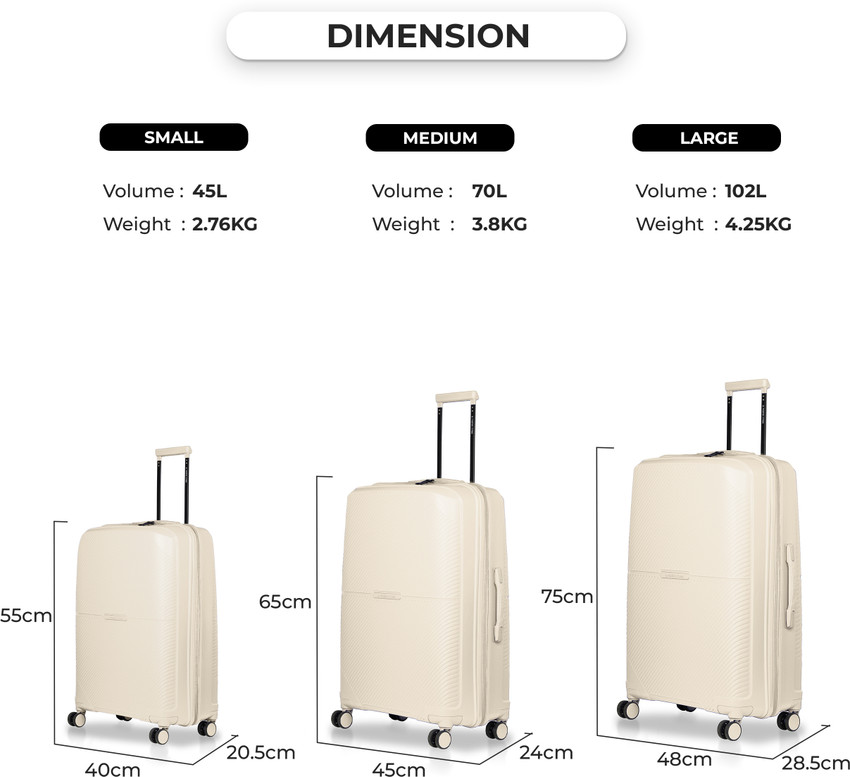 NASHER MILES Hawaii Hard Sided Polypropylene Cabin Luggage White 55cm Trolley Bag Cabin Suitcase 8 Wheels 20 inch White Price in India Flipkart