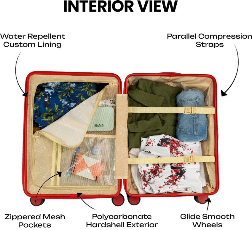 carbonado Exodus Cabin Wide Handle Trolley Luggage Built-in TSA Lock and USB  Port Expandable Cabin Suitcase 8 Wheels - 21 inch Red - Price in India