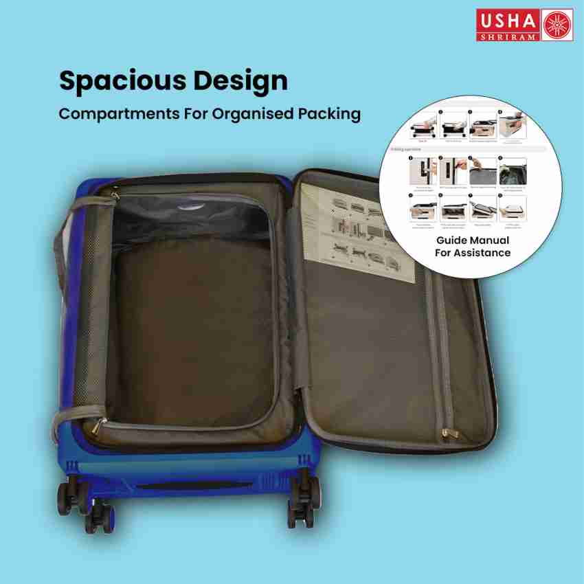 Umai Collapsible & Foldable Hardcase Check-in Luggage Bags For Travel | Easy To Store Expandable Check-in Suitcase - 24 Inch