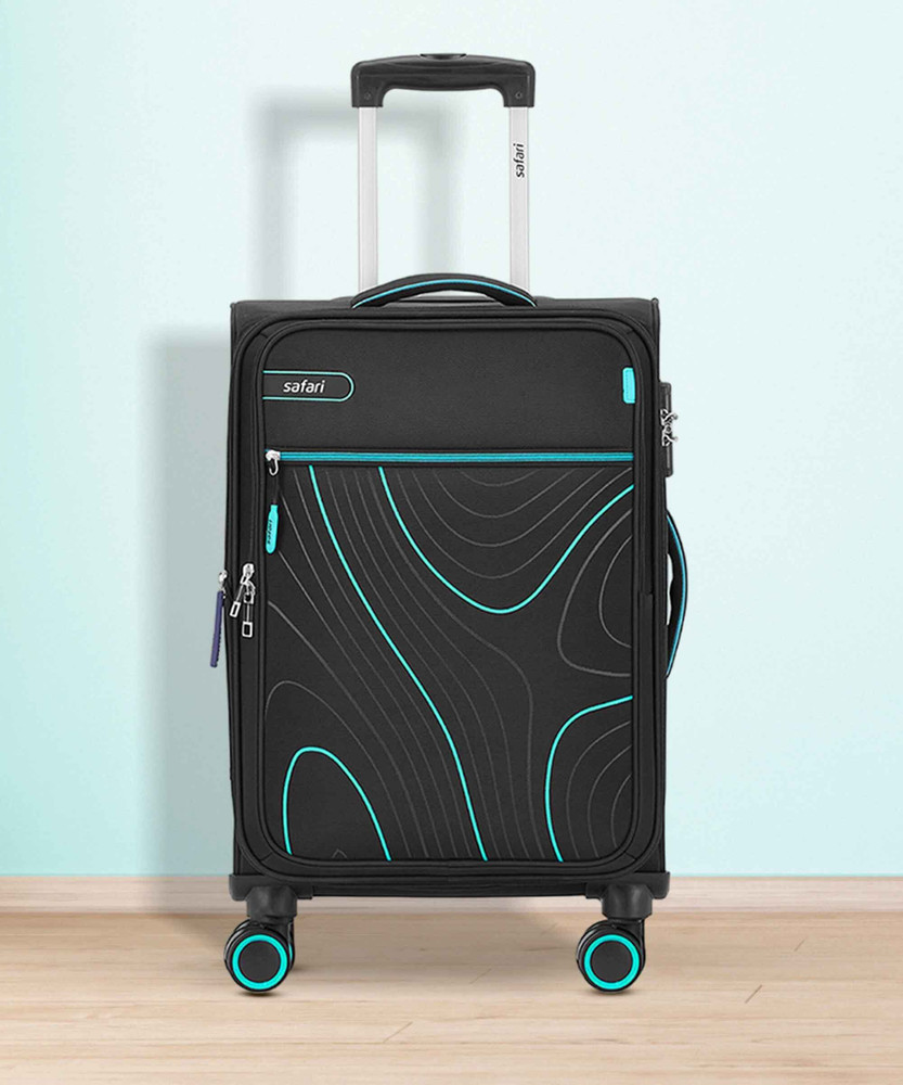 SAFARI Trolley bag 8 Wheel Small Cabin Size Black color Contour Expandable Cabin Suitcase 8 Wheels 22 inch Black Price in India Flipkart