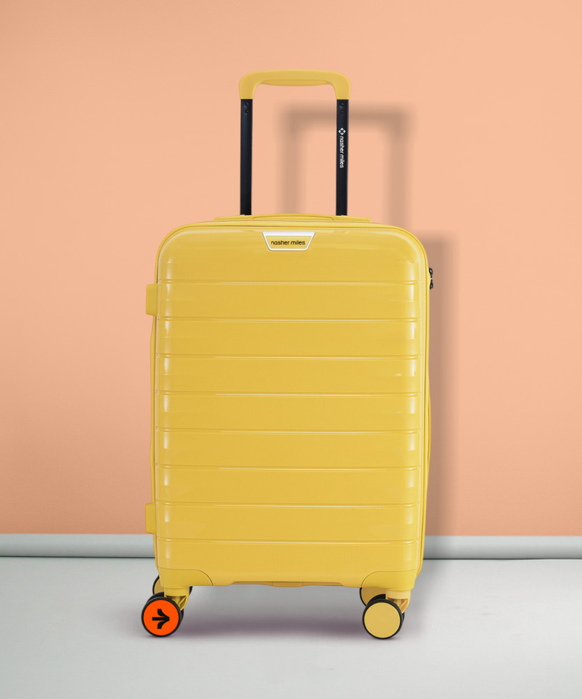 NASHER MILES Vienna Hard Sided Polypropylene Cabin Luggage Mustard Yellow 55cm Trolley Bag Cabin Suitcase 8 Wheels 20 inch Mustard Yellow Price in India Flipkart