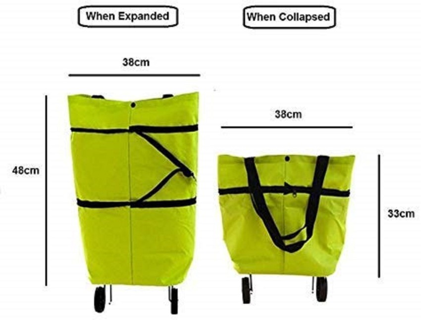 Foldable Light Weight Polyester Shopping Trolley Bag for Vegetables G   Buy Now INDIA