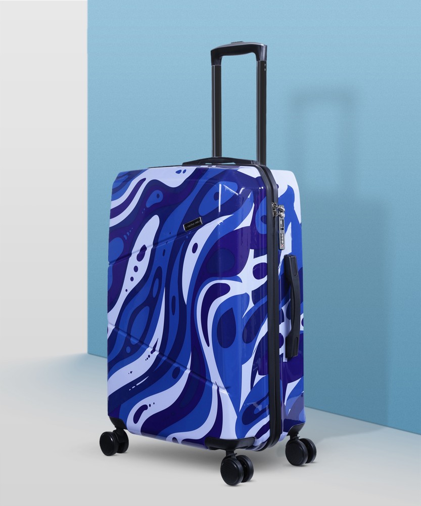 NASHER MILES Manali Polycarbonate Printed Trolley Bag 65 75 Cm Check in Suitcase 8 Wheels 28 inch