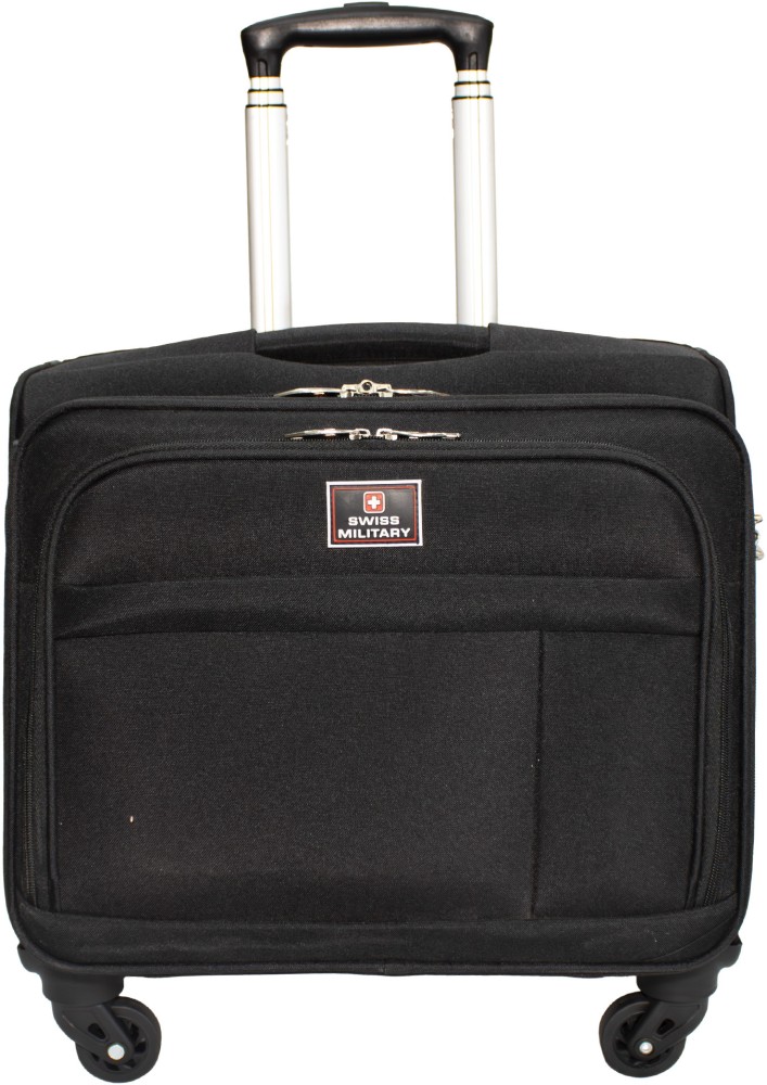 Swiss military 45 ltrs black laptop trolley bag online