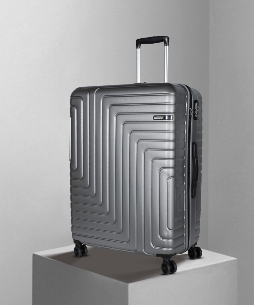 AMERICAN TOURISTER Logan SP Hard Trolley 79cm Silver Check in Suitcase 4 Wheels 34 inch Grey Price in India Flipkart