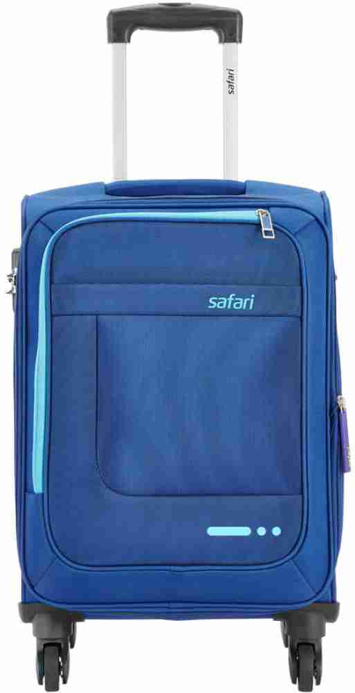 SAFARI Zenon 57 4W Small Carry On Cabin Luggage Blue Check in Suitcase 4 Wheels 22 inch Blue Price in India Flipkart