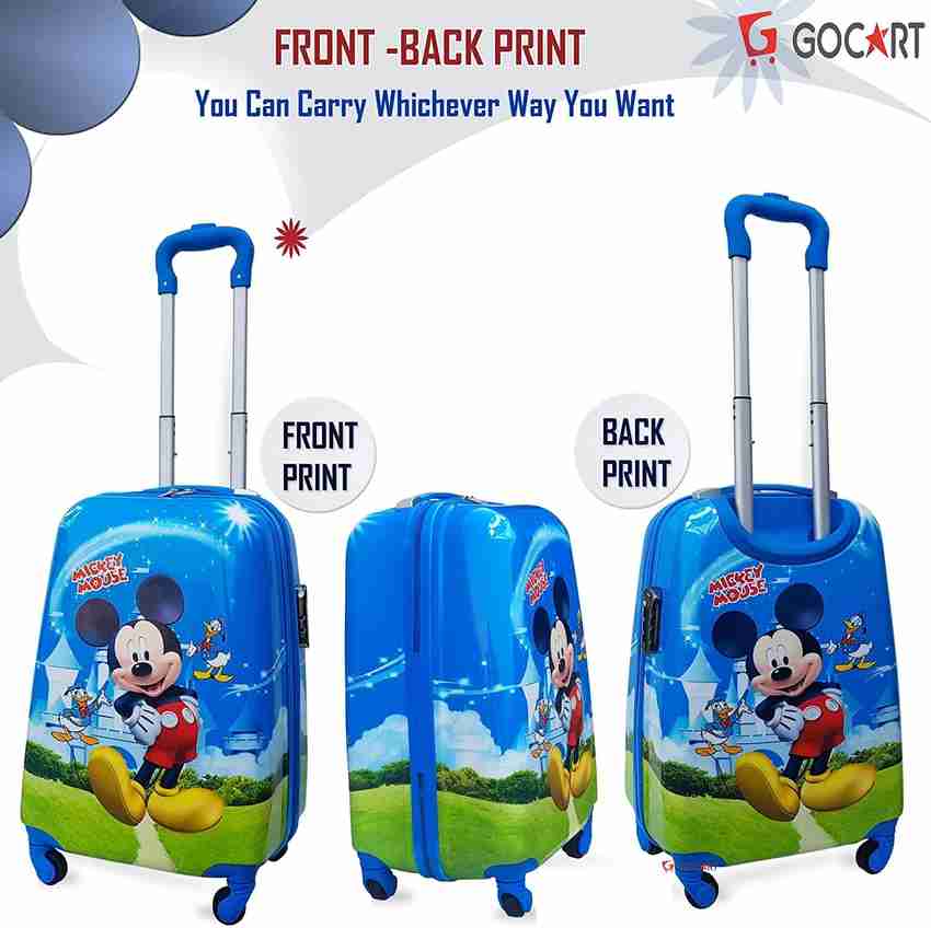 GOCART Polycarbonate Kids Suitcase With 360 Degree Rotating Wheels