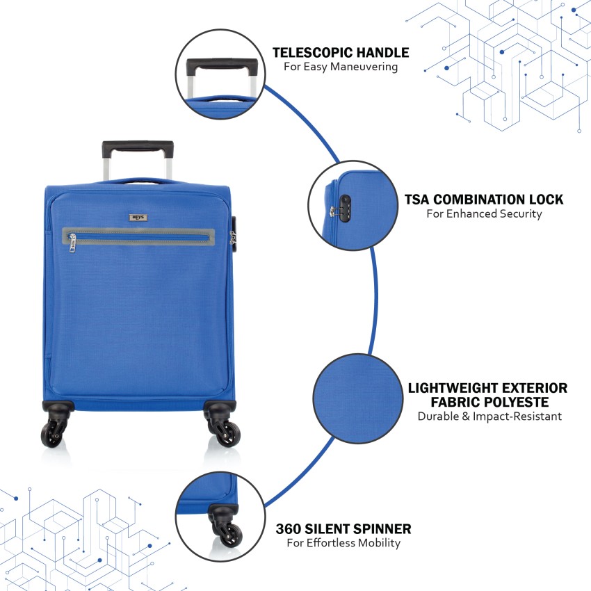 Heys XERO G Cabin Suitcase 4 Wheels 21 Inch BLUE Price in India Flipkart