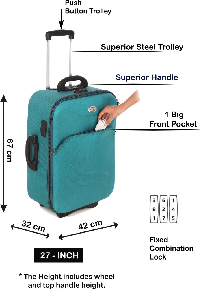 Standard trolley cheap bag size