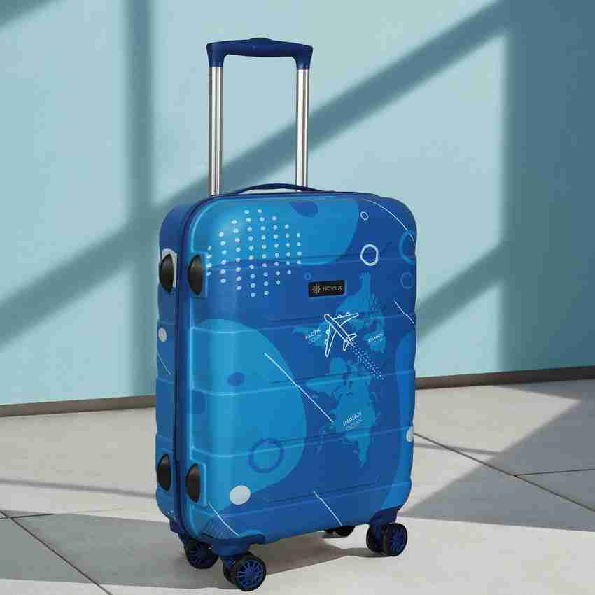 NOVEX Aqua Cabin Size Unbreakable Polycarbonate Hard Trolley Luggage with 4 Wheel Cabin Suitcase 4 Wheels 20 inch Blue Price in India Flipkart