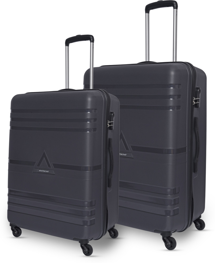 ARISTOCRAT Airstop 2P Set Cabin Medium Trolley Bag Cabin Check in Set 4 Wheels 25 Inch