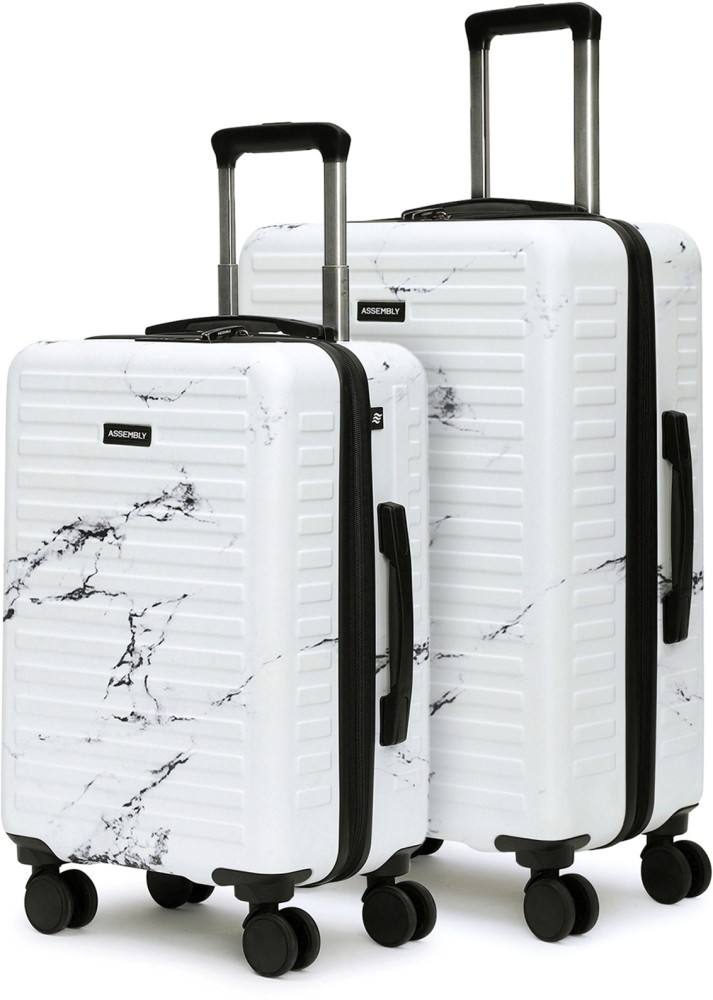 Assembly Printed Cabin Trolley Bag Medium Check in Suitcase Marble Cabin Check in Set 8 Wheels 24 inch Marble Price in India Flipkart