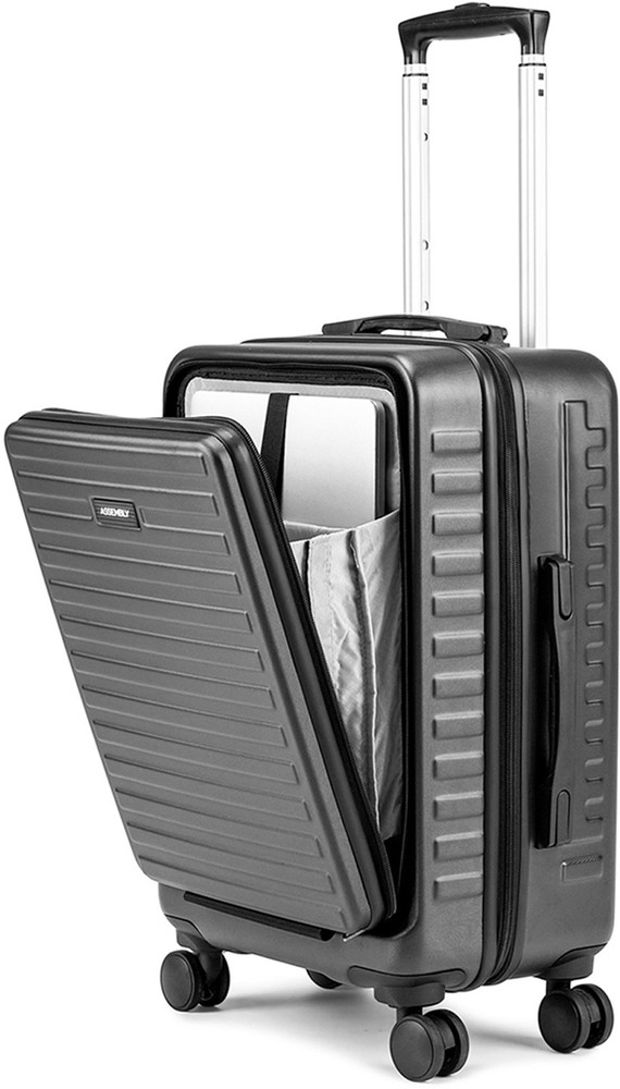 Assembly Hardsided Polycarbonate Trolley Luggage Bag for Travel Cabin Suitcase 4 Wheels 20 inch Grey Price in India Flipkart