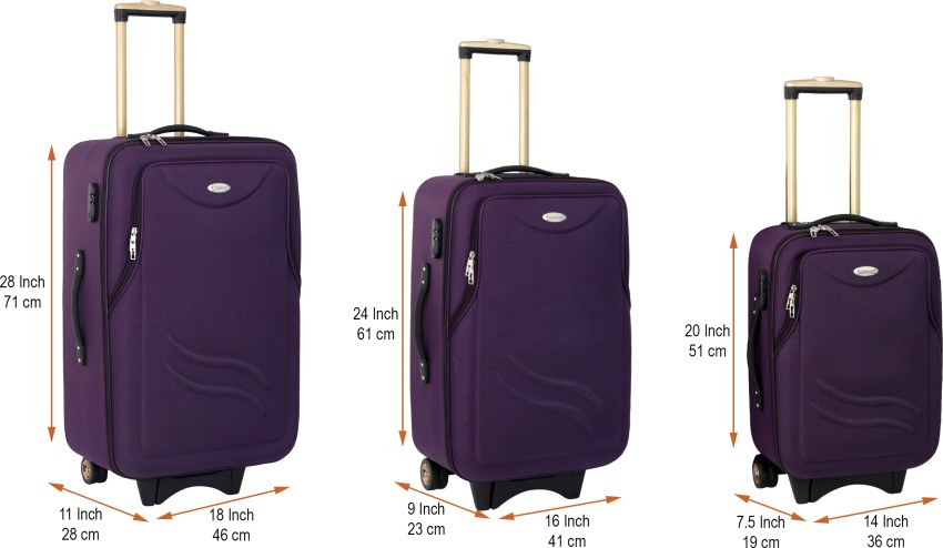 Buy STUNNERZ Soft Body Set of 3 Luggage Trolley Bag Travel Bags