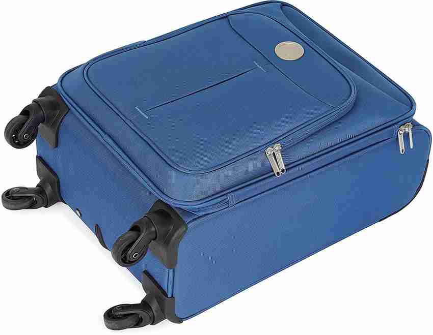 DELSEY Polyester Light Blue Softsided 68cms Medium Luggage ORBA Check in Suitcase 4 Wheels 26 inch Blue Price in India Flipkart