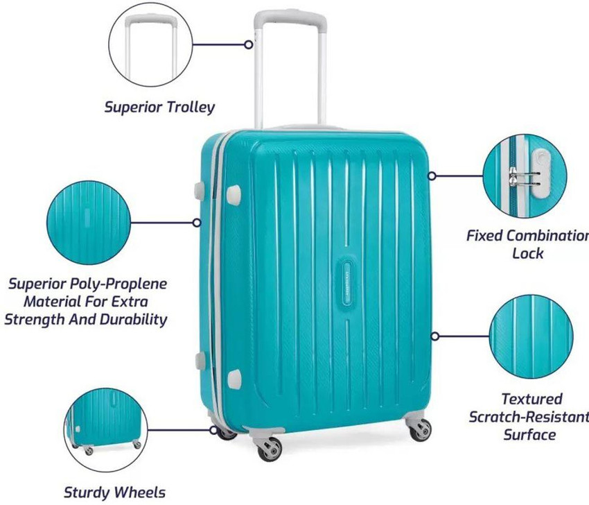 ARISTOCRAT Trolley 68 cm Teal Medium Size TSA Lock With 8 Wheel