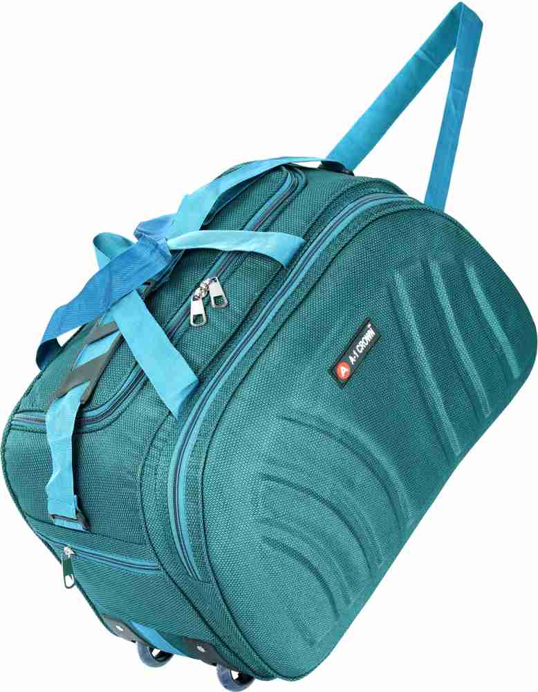A1 CROWN 50L Strolley Duffel Bag Luggage with wheels)medium Capacity  waterproof Duffel With Wheels (Strolley) multicolor - Price in India