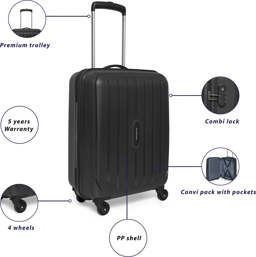 ARISTOCRAT BLACK PEARL STROLLY55 360 ARISTO RT JBK Cabin Suitcase