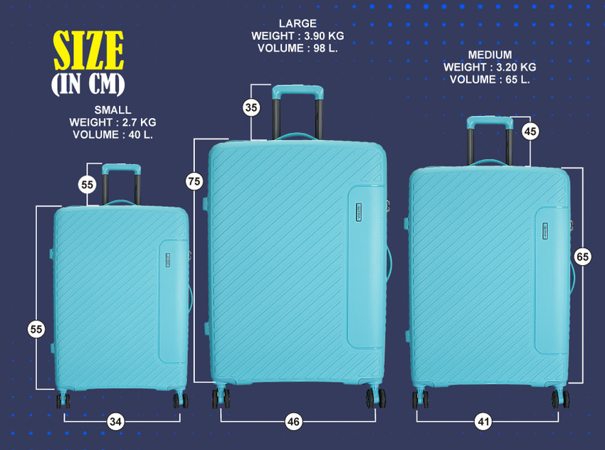 Holiday Size 24 Inch Hardsided Printed Polypropylene Luggage Trolley Bag Cabin Check in Set 4 Wheels 24 Inch Green Price in India Flipkart