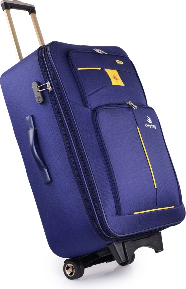 CITY BAG Medium Cabin luggage bag 61cm Trolley two wheel Travel bag tour bag Expandable Cabin Suitcase 2 Wheels 24 inch BLUE Price in India Flipkart