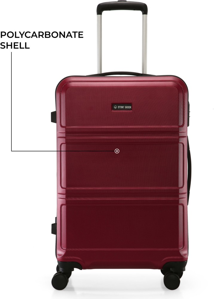 Stony Brook by Nasher Miles Grid Hard-Sided Polycarbonate Luggage Set of 2  Red Trolley Bags (55 & 65 cm) Cabin & Check-in Set 8 Wheels - 24 inch Red,  Grey - Price in India | Flipkart.com