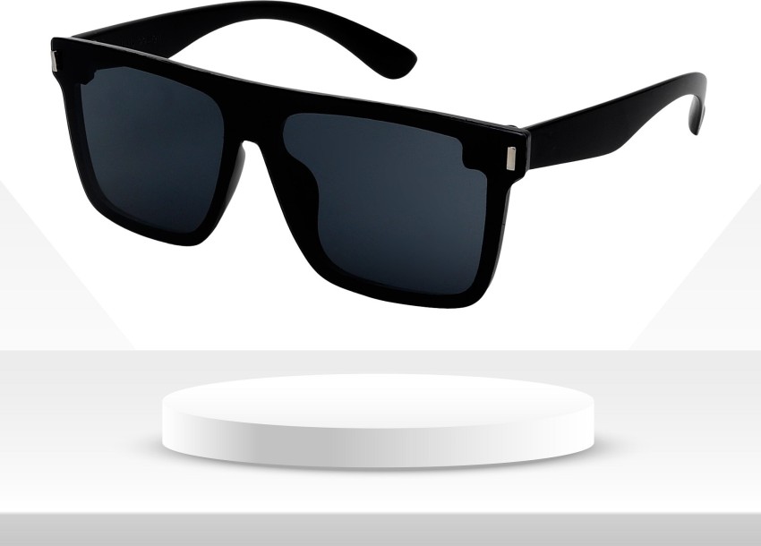 Buy KiwiCaves Rectangular Sunglasses Black For Men & Women Online @ Best  Prices in India