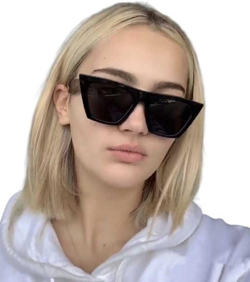 Black square top cat eye sunglasses