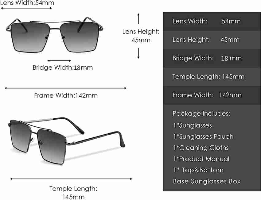 Buy GAINX Rectangular Sunglasses Black For Men & Women Online @ Best Prices  in India
