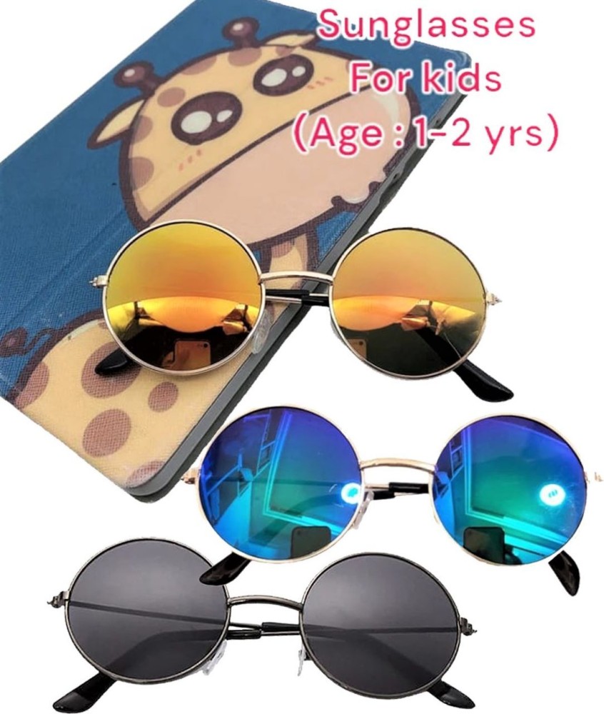 Buy IMSZZ Round Sunglasses Black Blue Orange For Boys Girls Online Best Prices in India Flipkart