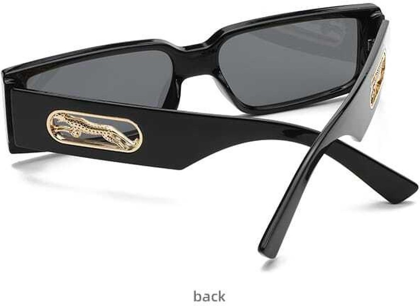 Mens Celebrity Eyewear Flat Top Rectangular Sunglasses Black Lens Frame  Fashion 