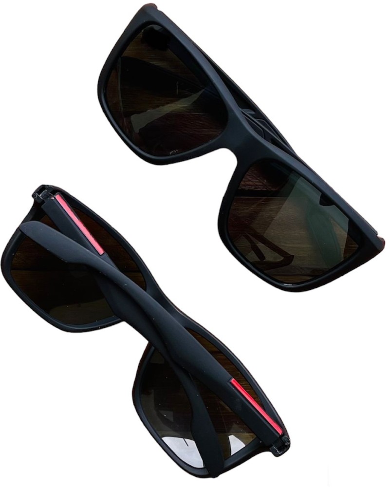 Buy Air Strike Brown & Golden Lens Silver & Golden Frame UV Protection  Sunglasses For Men Women Boys & Girls - HCMBO3593 Online