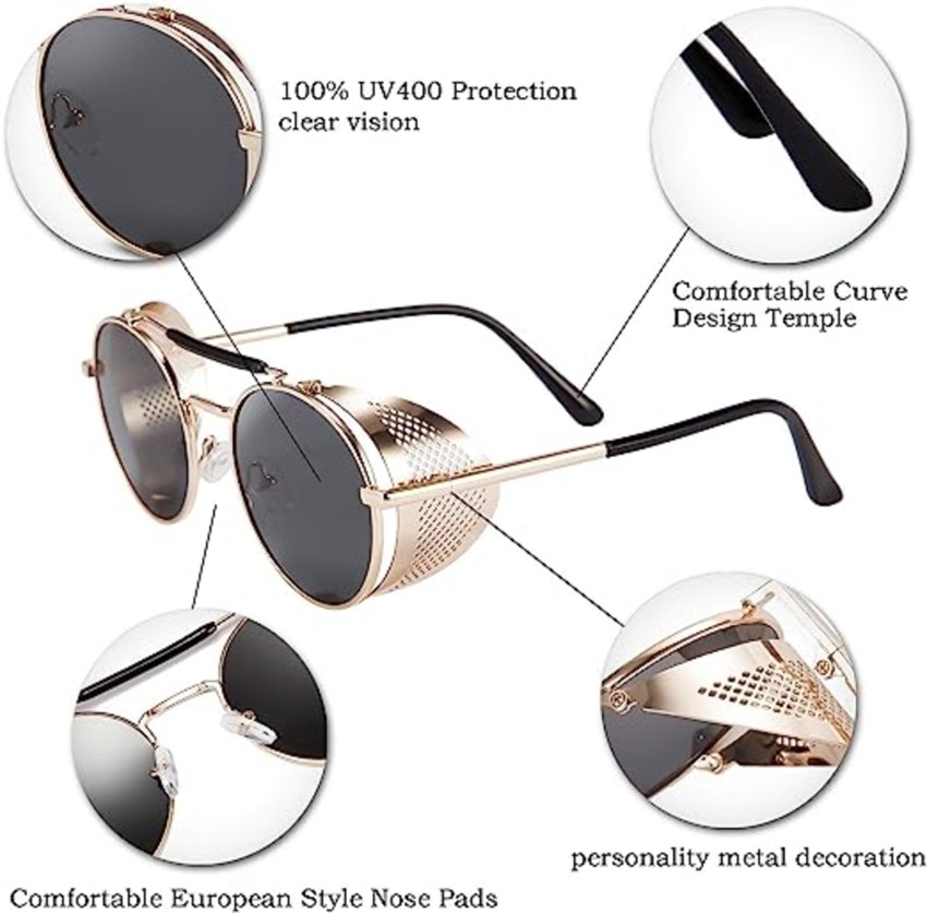 Buy Rich Club Round Sunglasses Black For Men & Women Online @ Best