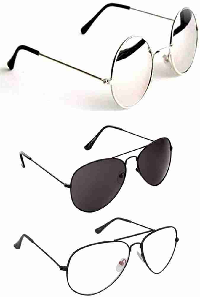 Buy just style Aviator Sunglasses Black Silver Clear For Boys Girls Online Best Prices in India Flipkart