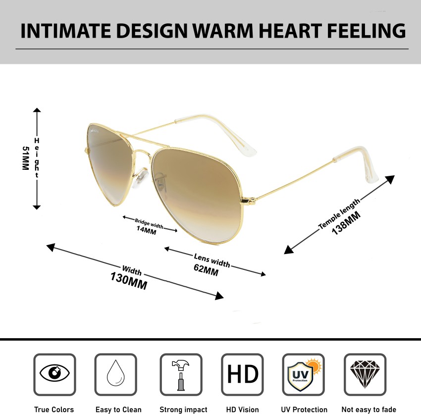 51mm hotsell aviator sunglasses