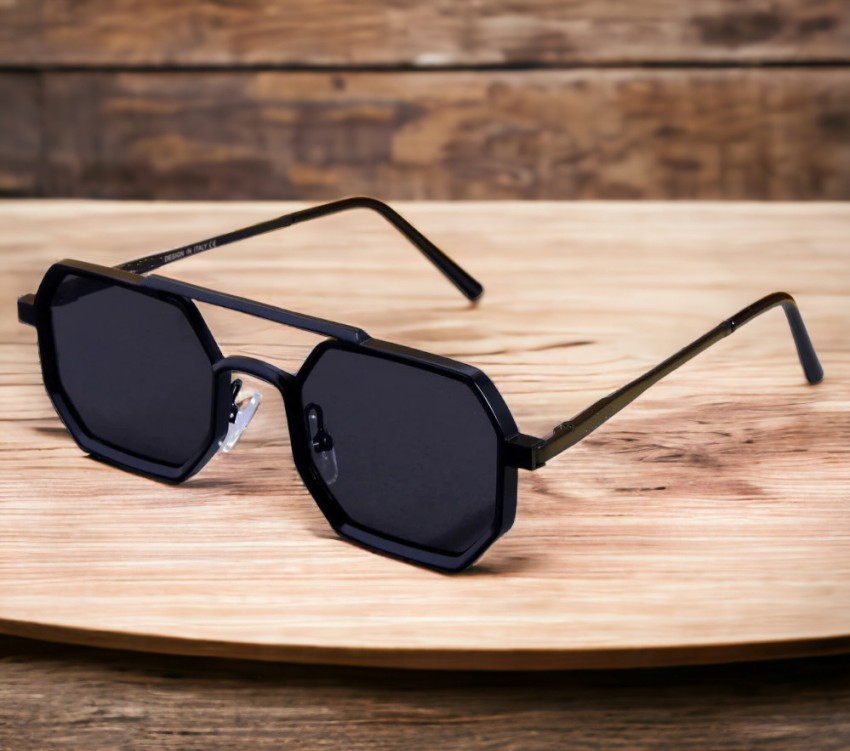 Buy Rich Club Retro Square Sunglasses Black For Men & Women Online @ Best  Prices in India