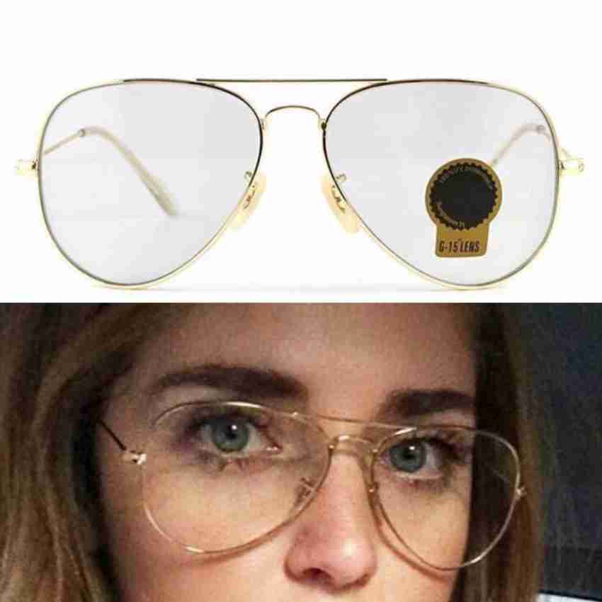 Clear sunglasses gold best sale frame